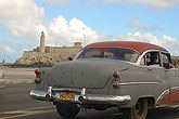 El Morro lighthouse and old car Havana Cuba