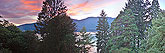 Lake Maggiore panorama at sunset Italy
