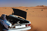 Crashed car in the desert Saudi Arabia