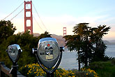 Golden gate with parking taximeter San Francisco Usa