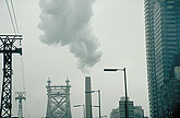 New York  with clouds